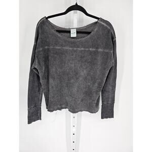 Freeloader Women's Gray Long Sleeve Round Neck Casual Slouchy Top Size L